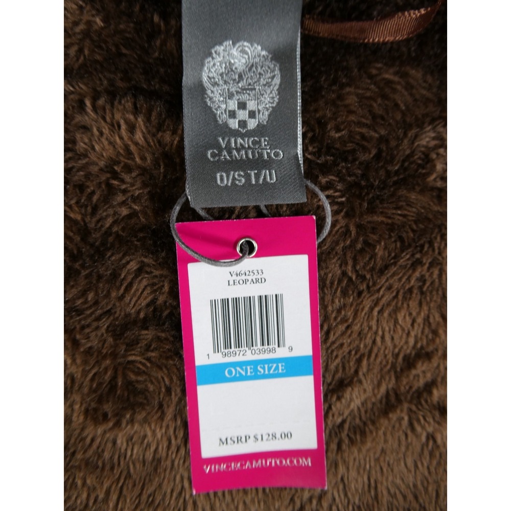 Vince Camuto OS Open Neck Leopard Print Fur Trim Shawl V4642533 – One Size - Picture 9 of 9
